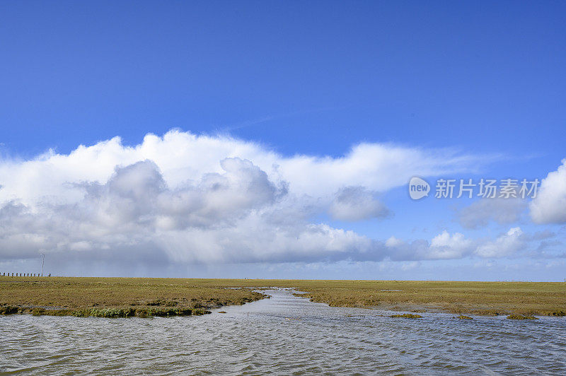 Groningen Waddenzee位于Noordpolderzijl的开阔景观